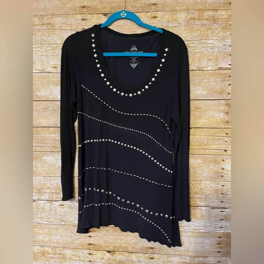 Miracle body black embellished/lined tunic size M